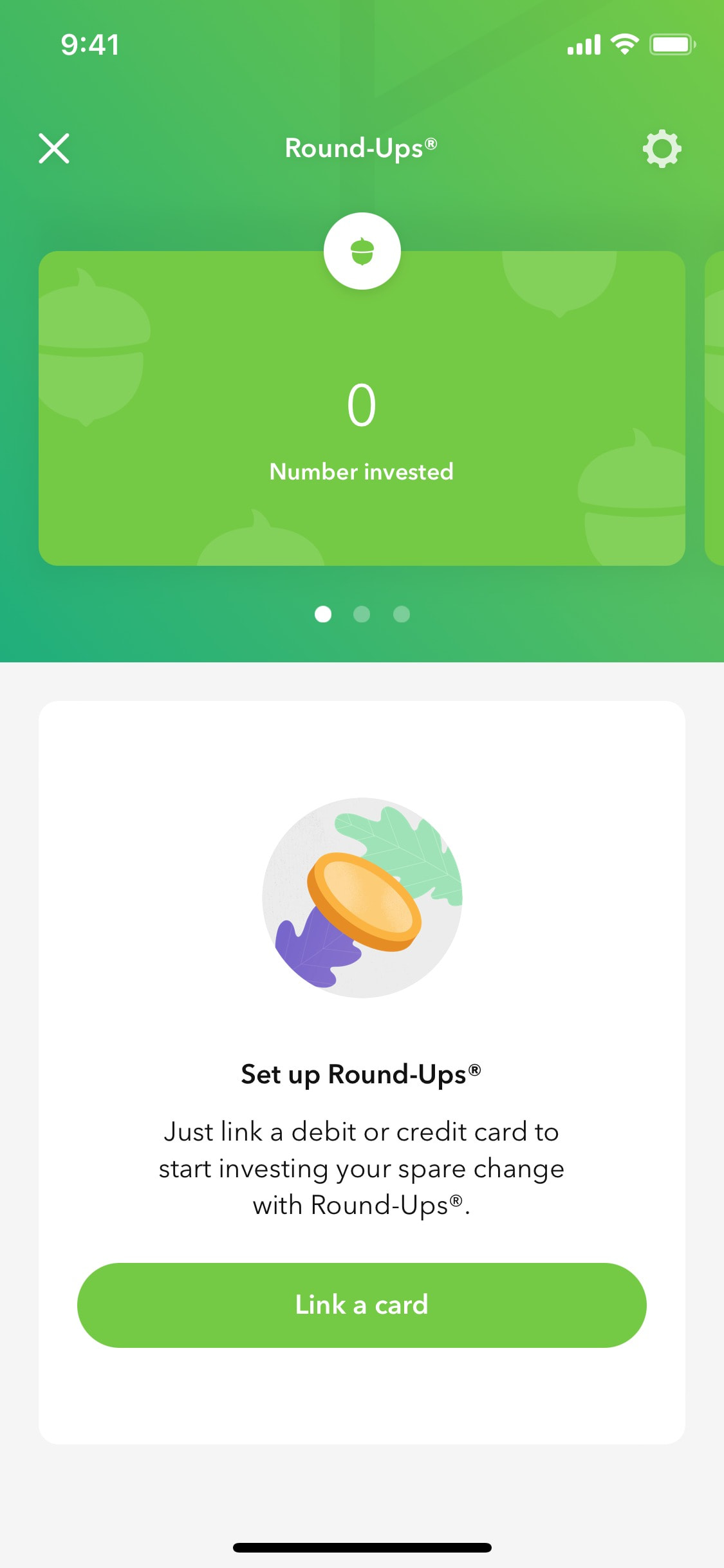 Acorns - Interface Details