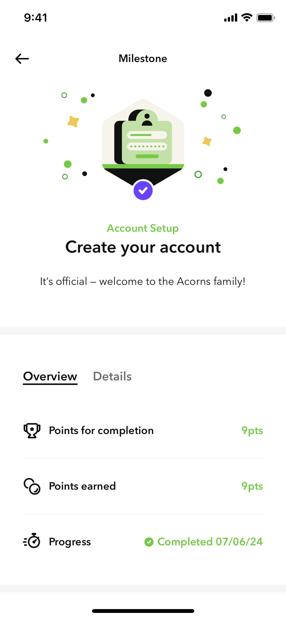 Acorns - Interface Details
