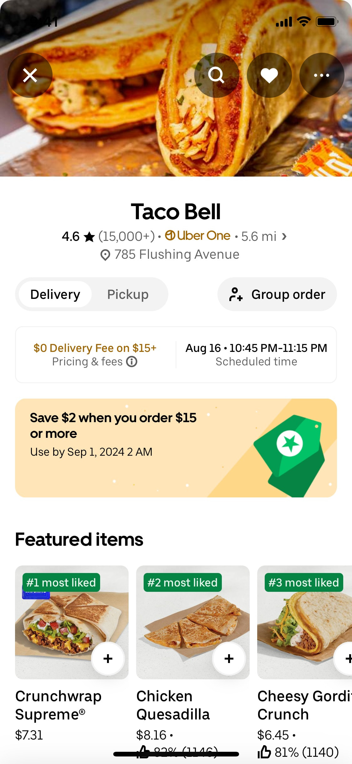 Uber Eats - Catalog Page
