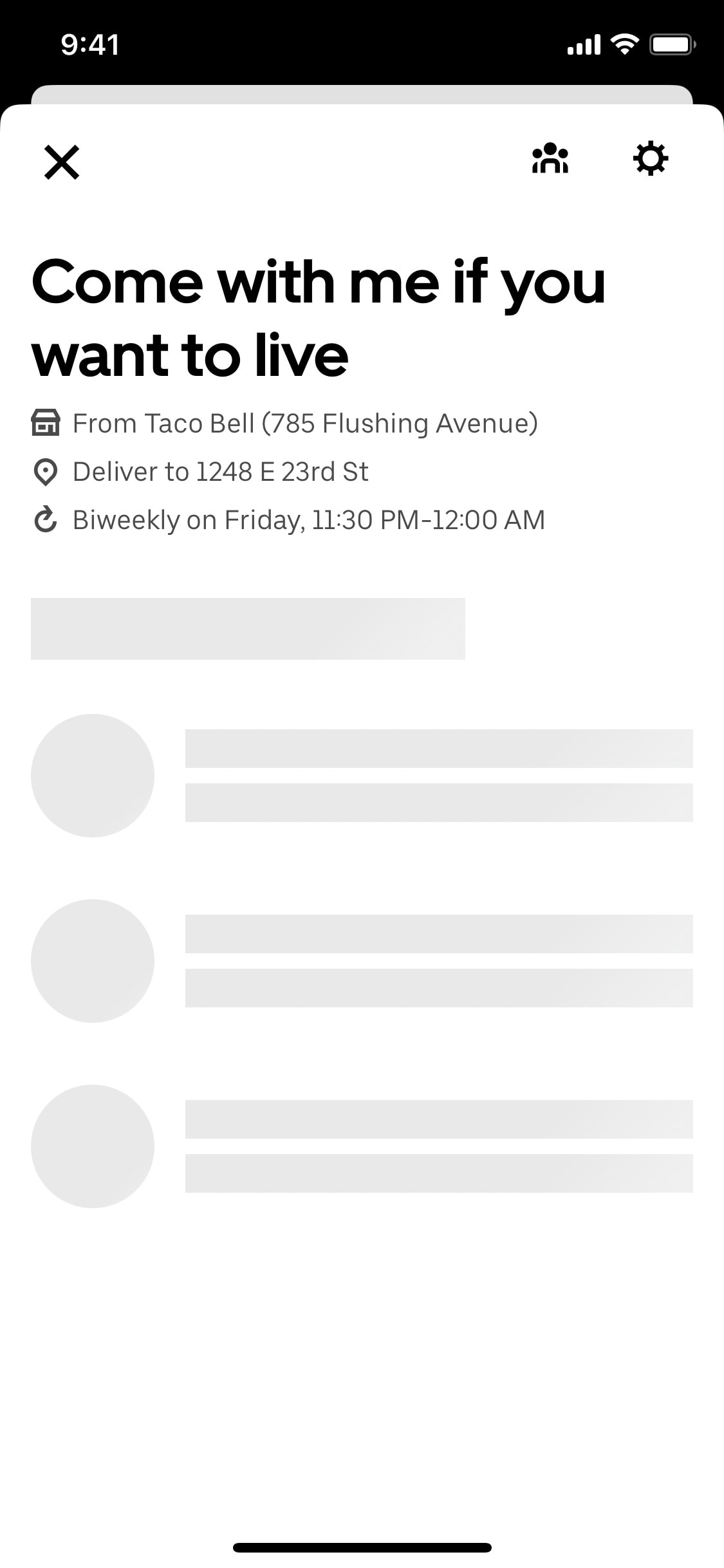 Uber Eats - Interface Details