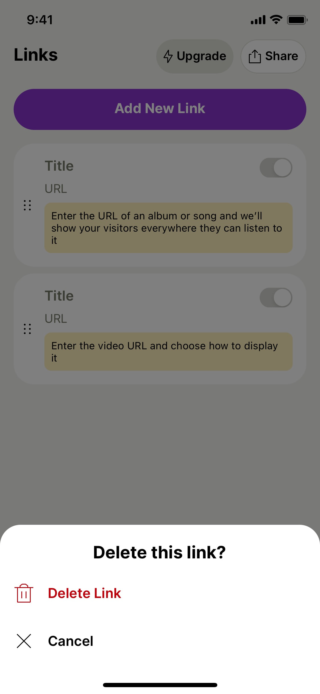 Linktree - Interface Details