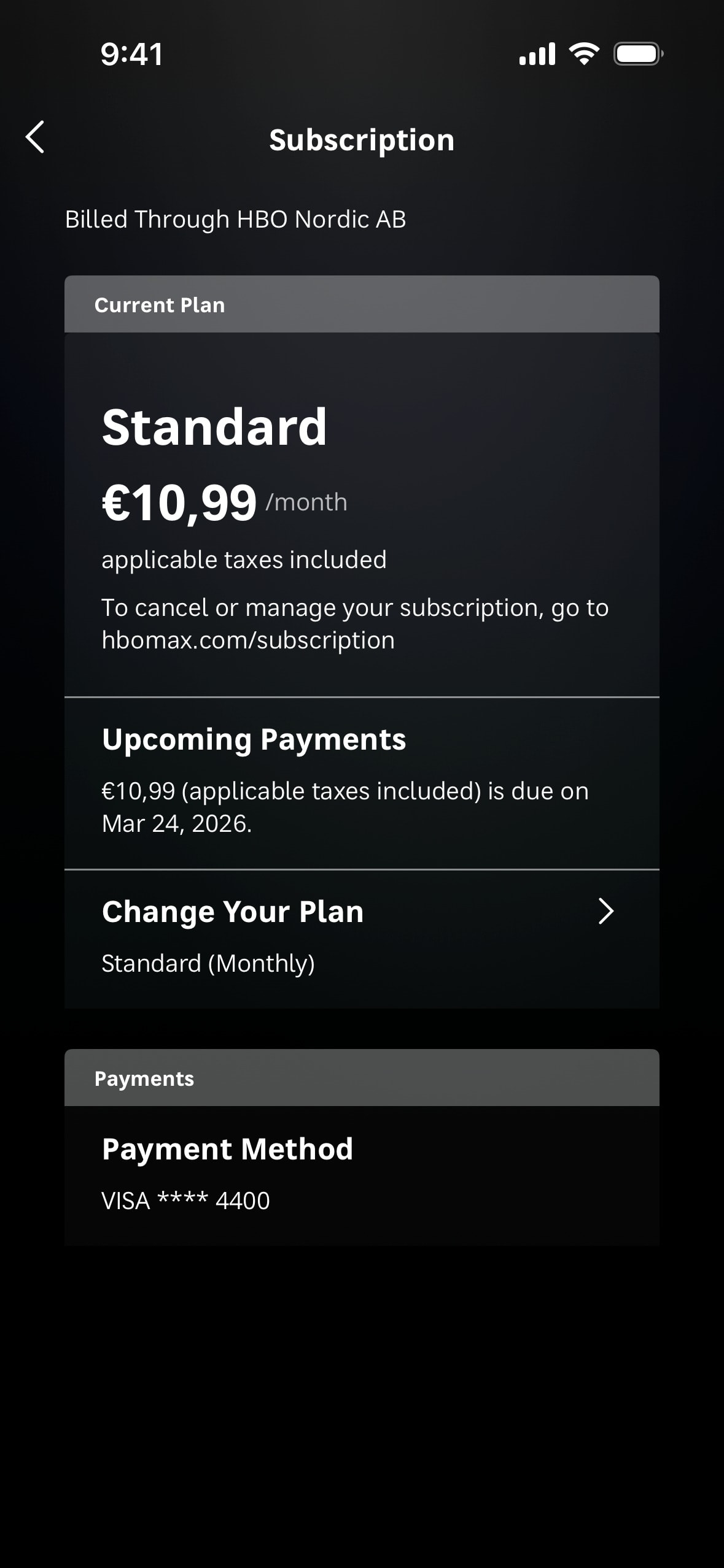 HBO Max - Interface Details