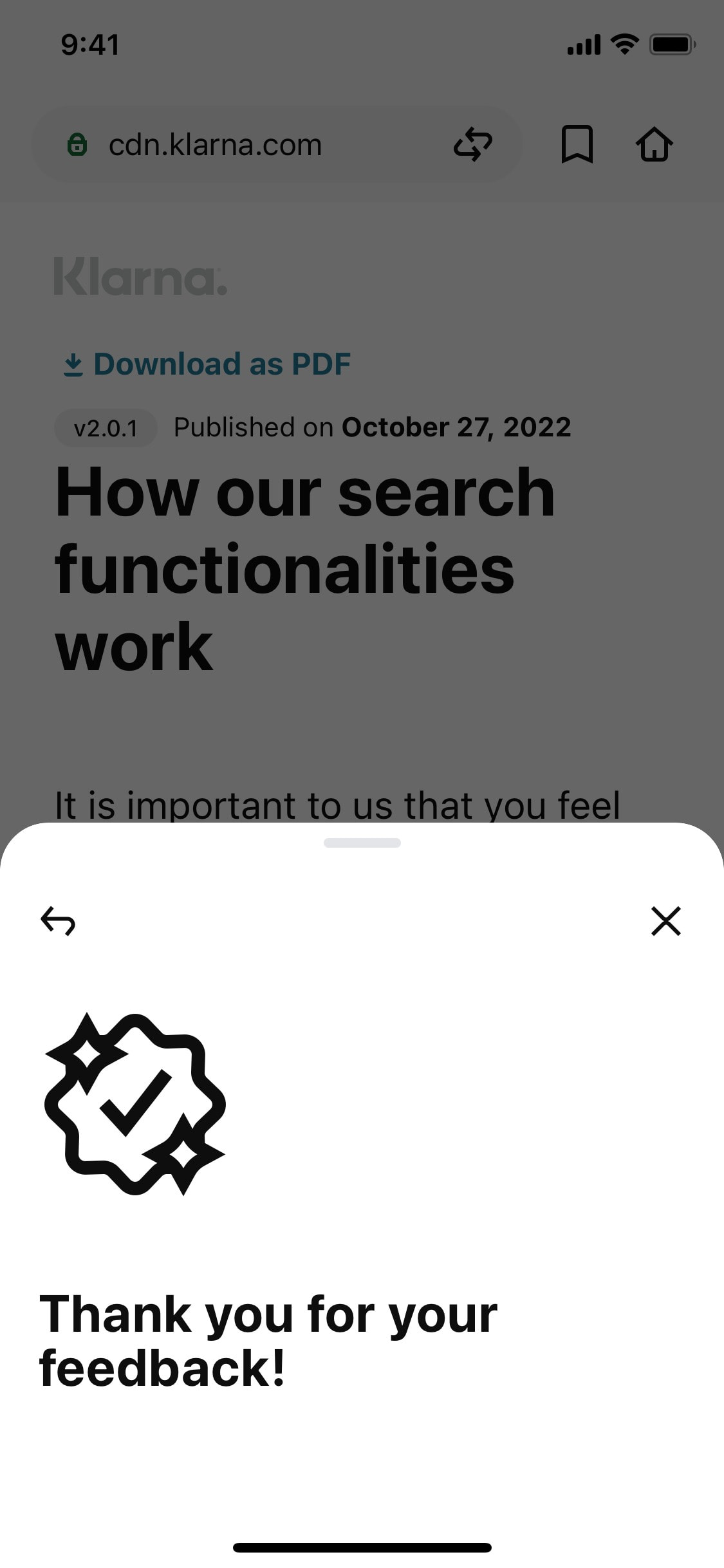 Klarna - Interface Details