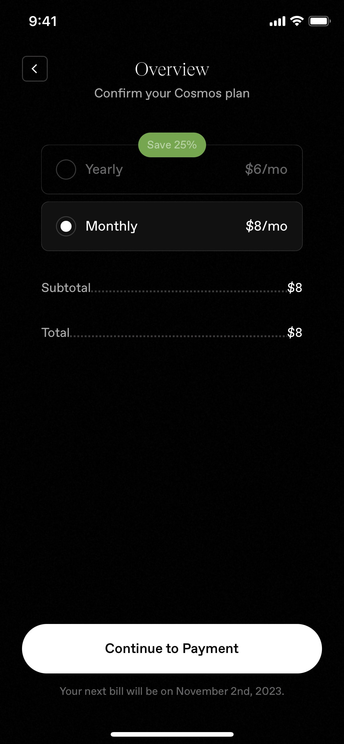 Cosmos - Paywall & Subscription