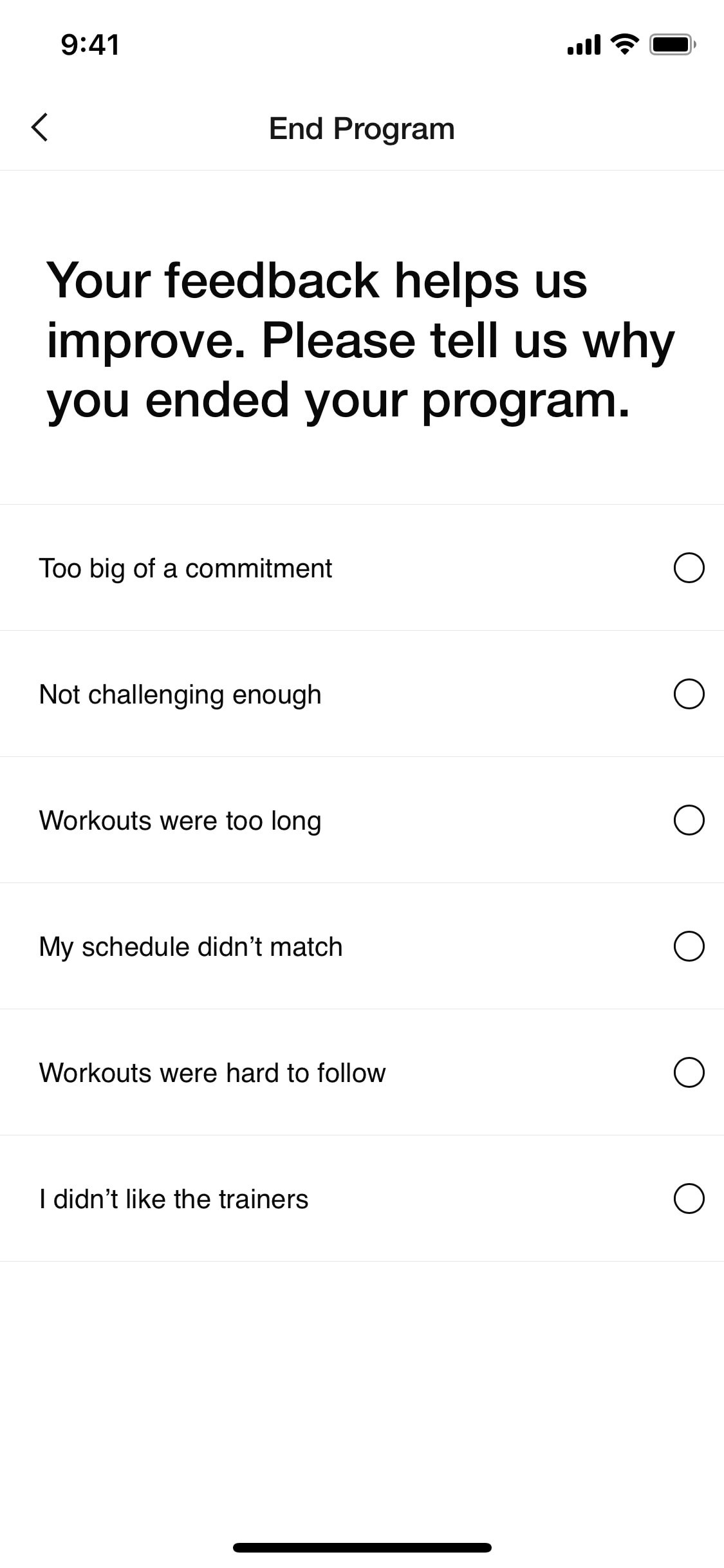 Nike Training Club - Interface Details