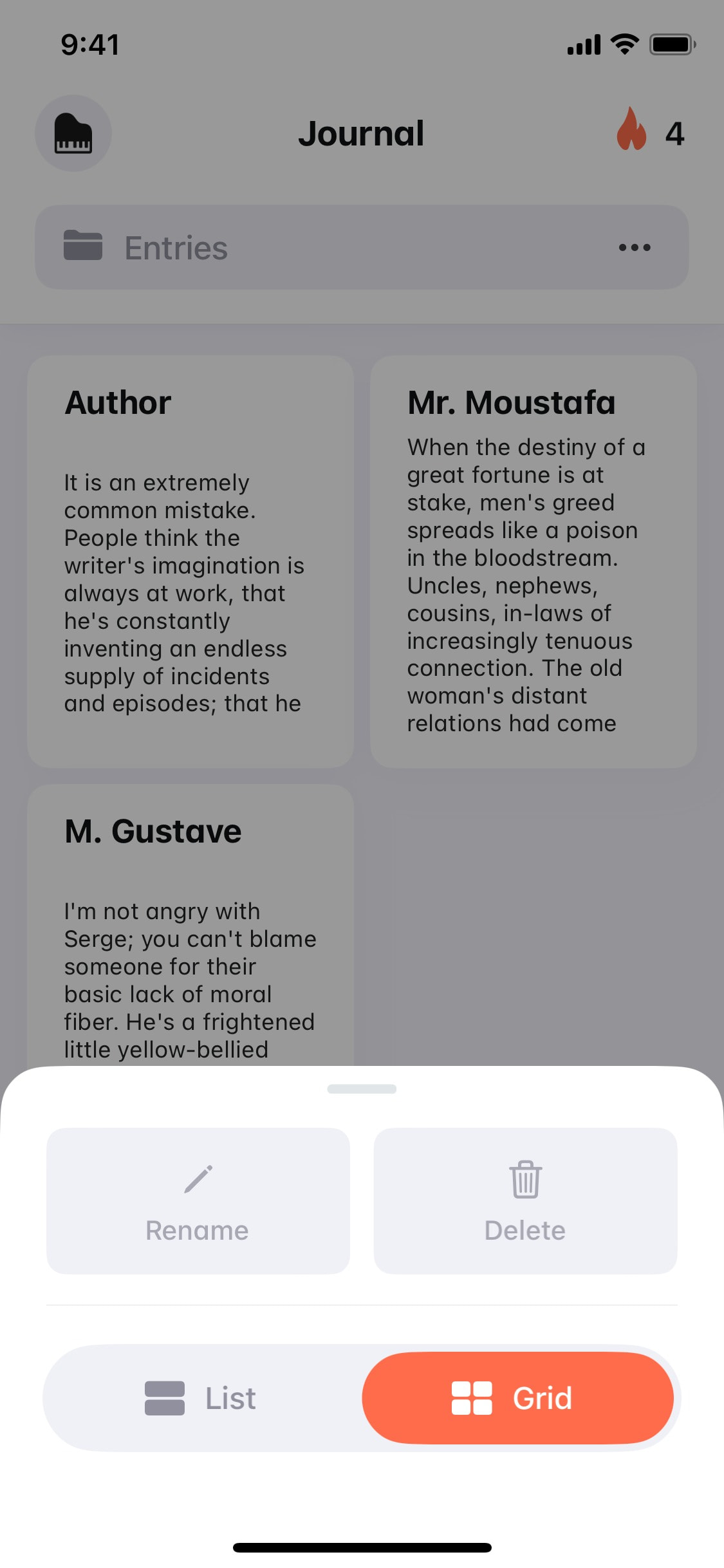 Andante - Interface Details