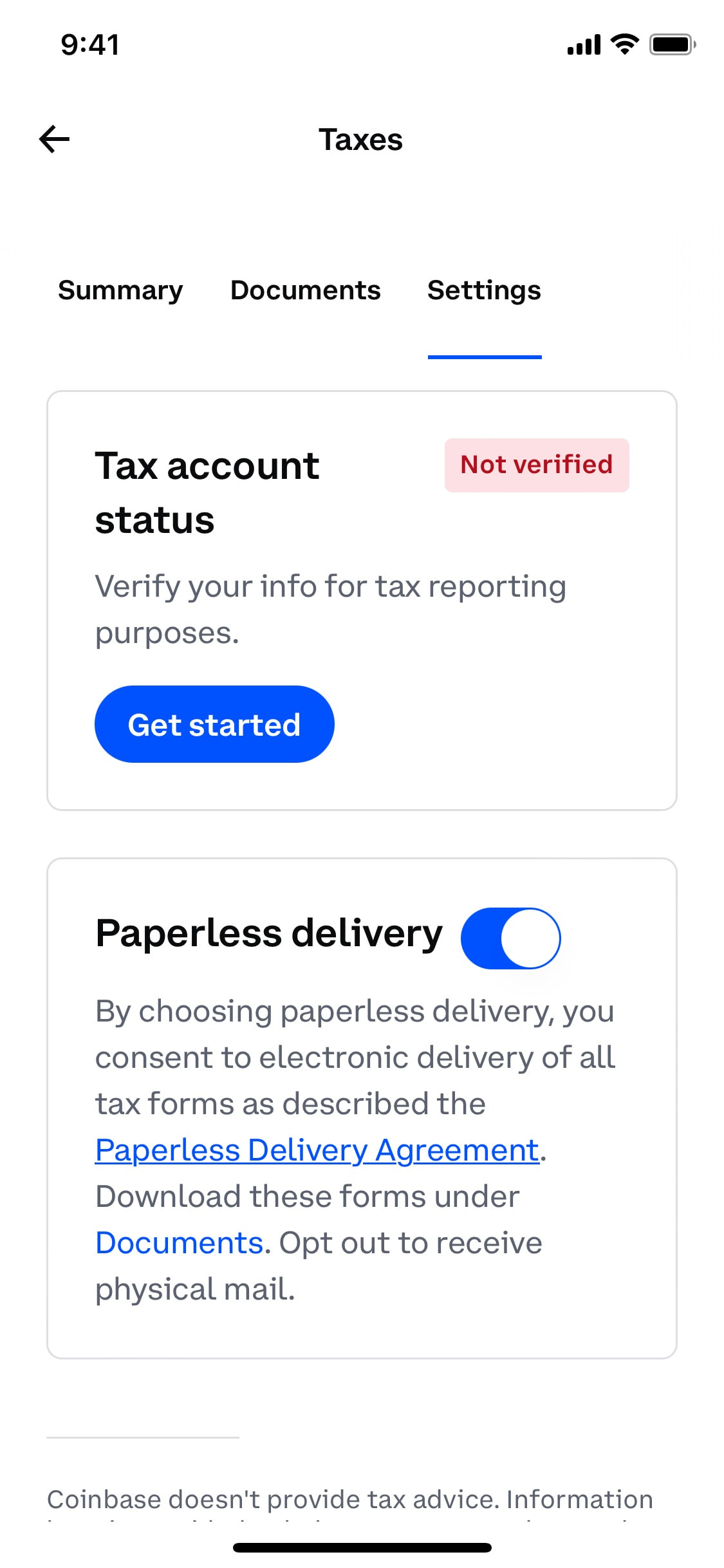 Coinbase - Interface Details
