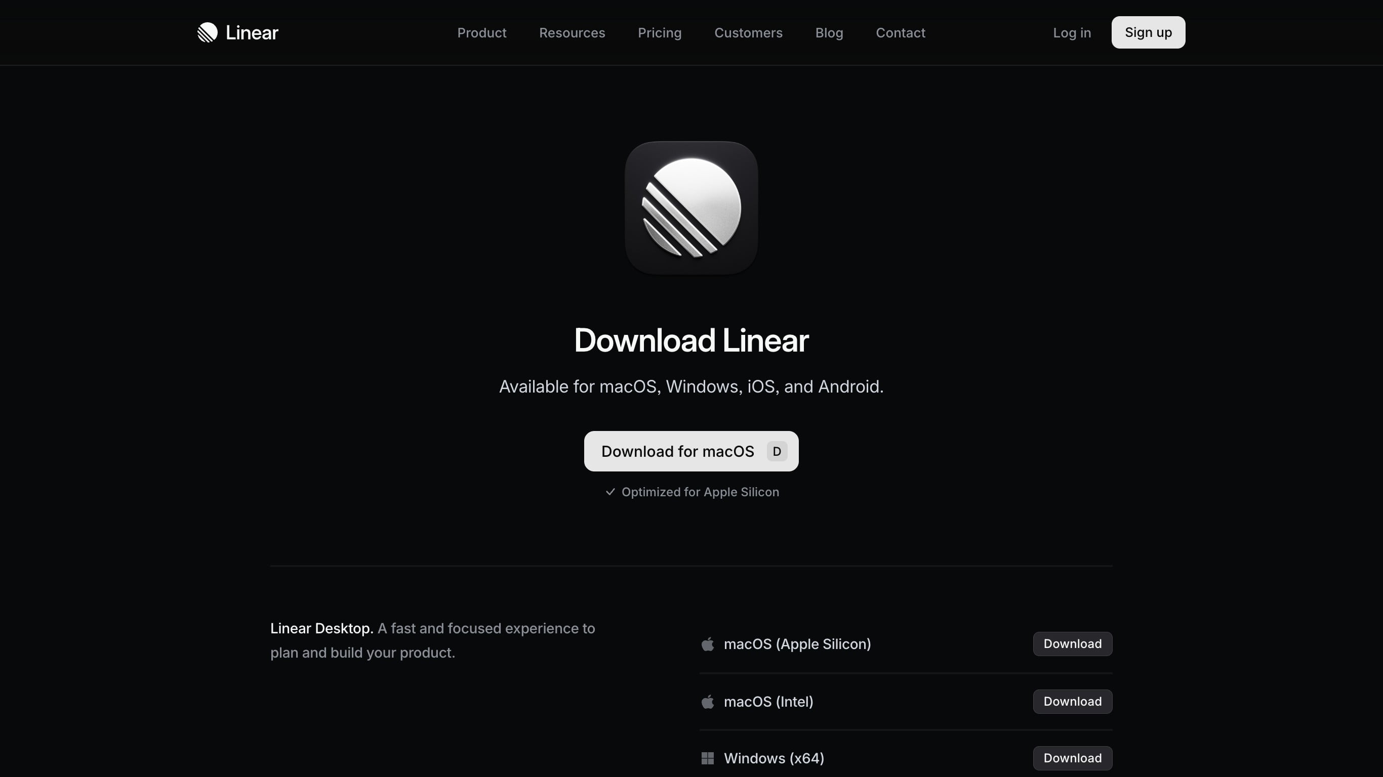 Linear - Product Page & Landing